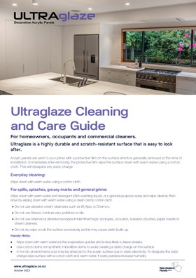 Ultraglaze Cleaning & Care Guide