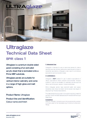 Ultraglaze Technical Data Sheet / BPIR